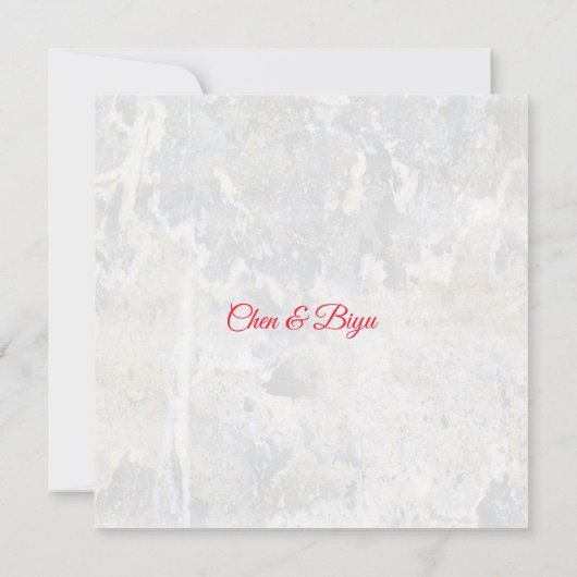 ダブルハピネスをテーマにしたカスタムウェディング招待状 招待状 (裏面)