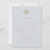 ダブルハピネスダスティブルー&金ゴールド結婚ズ セーブザデート (正面)