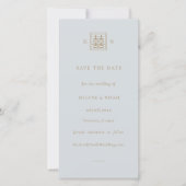 ダブルハピネスダスティブルー&金ゴールド結婚ズ セーブザデート (正面)