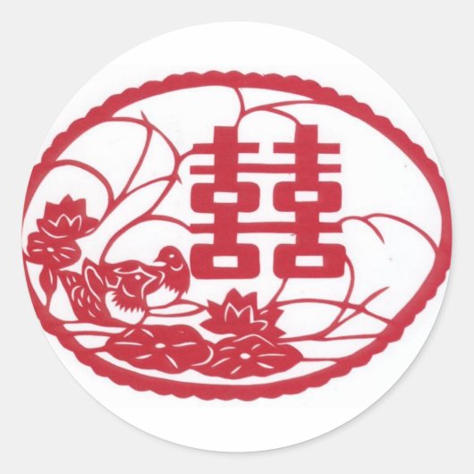 ダブルハピネスツリーアヒル ラウンドシール (正面)