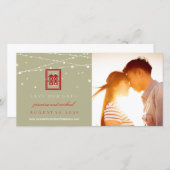 ダブルハピネスライトは日付を保存するフォトカード セーブザデート (正面/裏面)