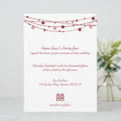 ダブルハピネスランタンの中国の結婚式招待 招待状 (スタンド正面)