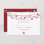 ダブルハピネスランタンウェディングRSVPカード 出欠カード (正面/裏面)