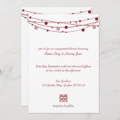 ダブルハピネスランタンズ婚約ディナー招待状 招待状 (正面/裏面)