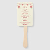 ダブルハピネスランタン中国の結婚式 プログラム ハンドファン (正面)