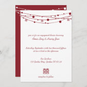 ダブルハピネスランタン婚約ディナー招待状 招待状 (正面/裏面)