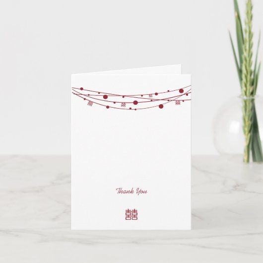 ダブルハピネスラン結婚タンズサンキューカード サンキューカード (正面)