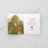 ダブルハピネスレッドランタン中国のシック結婚ズ サンキューカード (内部)