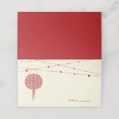 ダブルハピネスレッドランタン中国のシック結婚ズ プレイスカード (外部開封)