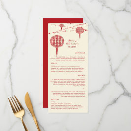 ダブルハピネスレッドランタン中国のシック結婚ズ メニュー