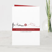 ダブルハピネスレッドランタン中国の金ゴールド結婚ズ 招待状 (裏面)