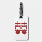 ダブルハピネス中国のたった今結婚しました結婚ズ ラゲッジタグ (裏面縦)