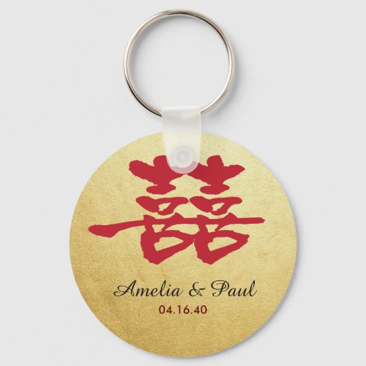 ダブルハピネス中国のの結婚キーチェーン キーホルダー (正面)