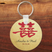 ダブルハピネス中国のの結婚キーチェーン キーホルダー (正面)