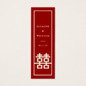 ダブルハピネス中国のレッド結婚のDIYギフトラベル (正面)