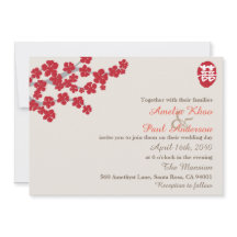 ダブルハピネス中国の結婚式招待状