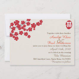 ダブルハピネス中国の結婚式招待状 招待状