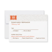 ダブルハピネス中国の結婚式招待状- RSVP