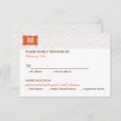 ダブルハピネス中国の結婚式招待状- RSVP (正面/裏面)