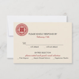 ダブルハピネス中国の結婚式招待状- RSVP
