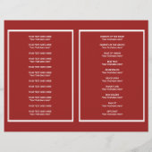 ダブルハピネス中国の結婚式 プログラム (裏面)