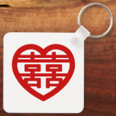 ダブルハピネス囍双中国の西ハンジハート キーホルダー (裏面)
