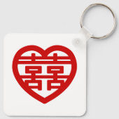 ダブルハピネス囍双中国の西ハンジハート キーホルダー (裏面)