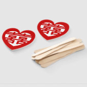 ダブルハピネス囍双中国の西ハンジハート ハンドファン (組立なし)