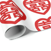 ダブルハピネス囍双中国の西ハンジハート ラッピングペーパー (ロールコーナー)