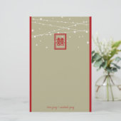 ダブルハピネス妖精ライトシック中国の結婚ズ 便箋 (スタンド正面)