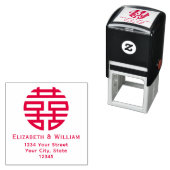 ダブルハピネス結婚シンボルの名前アドレス。65 セルフインキングスタンプ (インサイチュ)