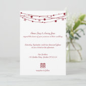 ダブルハピネス・ランタン中国のの結婚式招待 招待状 (スタンド正面)