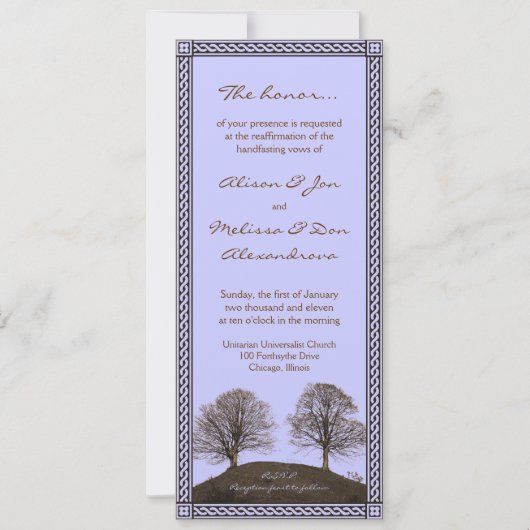 ダブルハンドファスト更新 招待状 (正面)