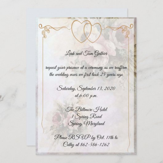 ダブルハートアニバーサリーセレブレーション 招待状 (正面/裏面)