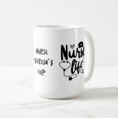 ダブルハートナースライフ |おもしろいナース コーヒーマグカップ (正面右)