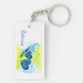 ダブルハートブルーとイエロー キーホルダー (裏面)