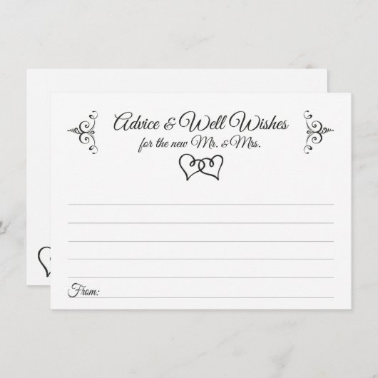 ダブルハート結婚のアドバイスとウェルウィッシュ・カード アドバイスカード (正面/裏面)