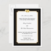 ダブルハート結婚式招待状 インビテーションポストカード (正面/裏面)