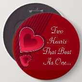 ダブルハート2つのハートは1つとしてビート 缶バッジ (正面&裏面)