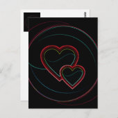 ダブルハート（黒） ポストカード (正面/裏面)