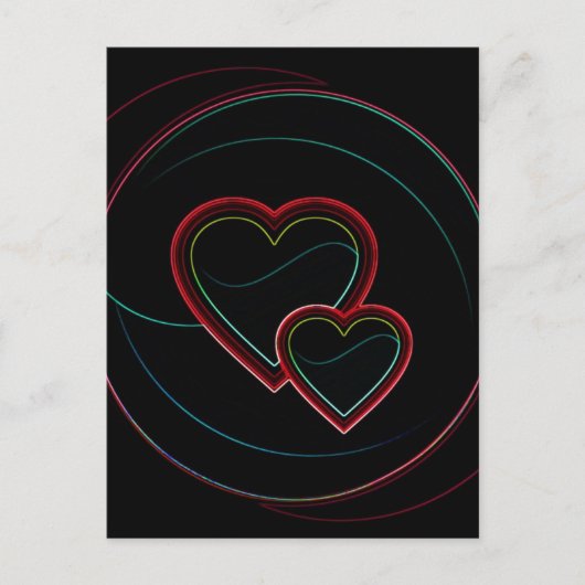 ダブルハート（黒） ポストカード (正面)