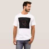 ダブルハート(黒) Tシャツ (正面フル)