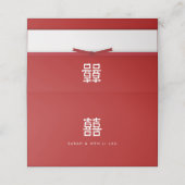 ダブルハ中国のピネスレッドテーブルエスコートカード プレイスカード (外部開封)