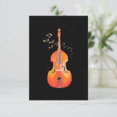 ダブルバスアートクラシカル音楽ジャズ カード (スタンド正面)