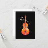 ダブルバスアートクラシカル音楽ジャズ カード (正面/裏面インサイチュ)