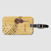 ダブルバスストリング楽器ミュージックID ラゲッジタグ (正面横)