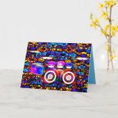 ダブルバスドラムのドラムセット カード (黄色い花)