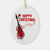 ダブルバスベースミュージシャンクリスマスオーナメント セラミックオーナメント (右)