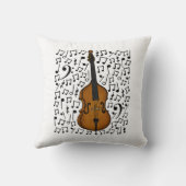 ダブルバスミュージカル音符,ベーシスト音楽先生 クッション (裏面)