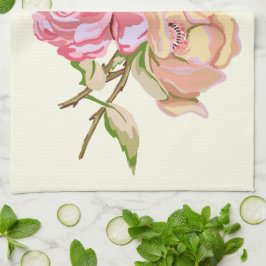 ダブルバラアイボリーキッチンタオル16インチx 24インチ キッチンタオル